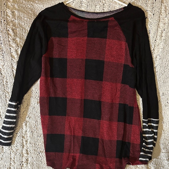 Maurices Red and Black Striped Sweater - Picture 3 of 4